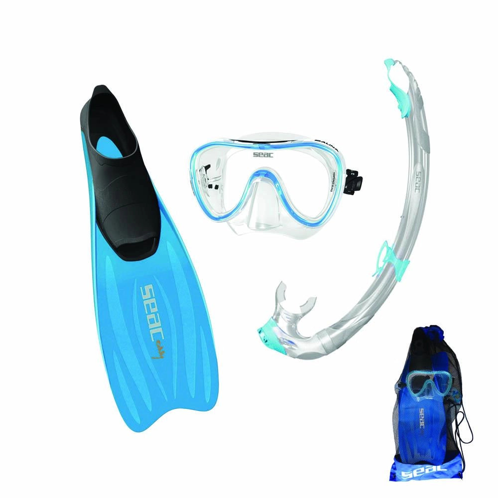SET SUB `TRIS` ADULTO N.42/43, MASCHERA, BOCCAGLIO E PINNE