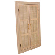 Specchio in MDF e griglia, marrone, 73,5x5x118 cm