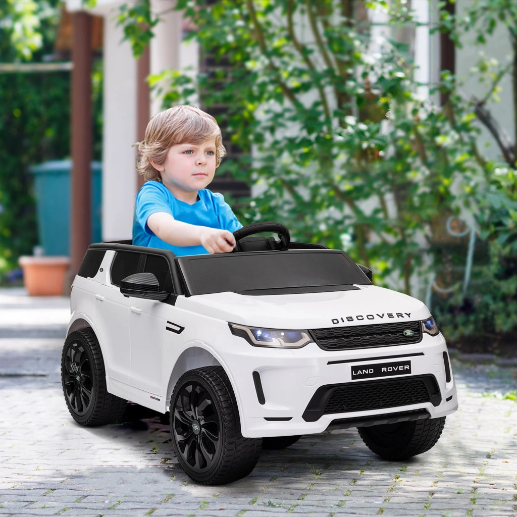 Auto Bambini Land Rover Elettrica con Luci e Clacson ¨C Zephmum ¨C Bianco 106x65.5x51 cm