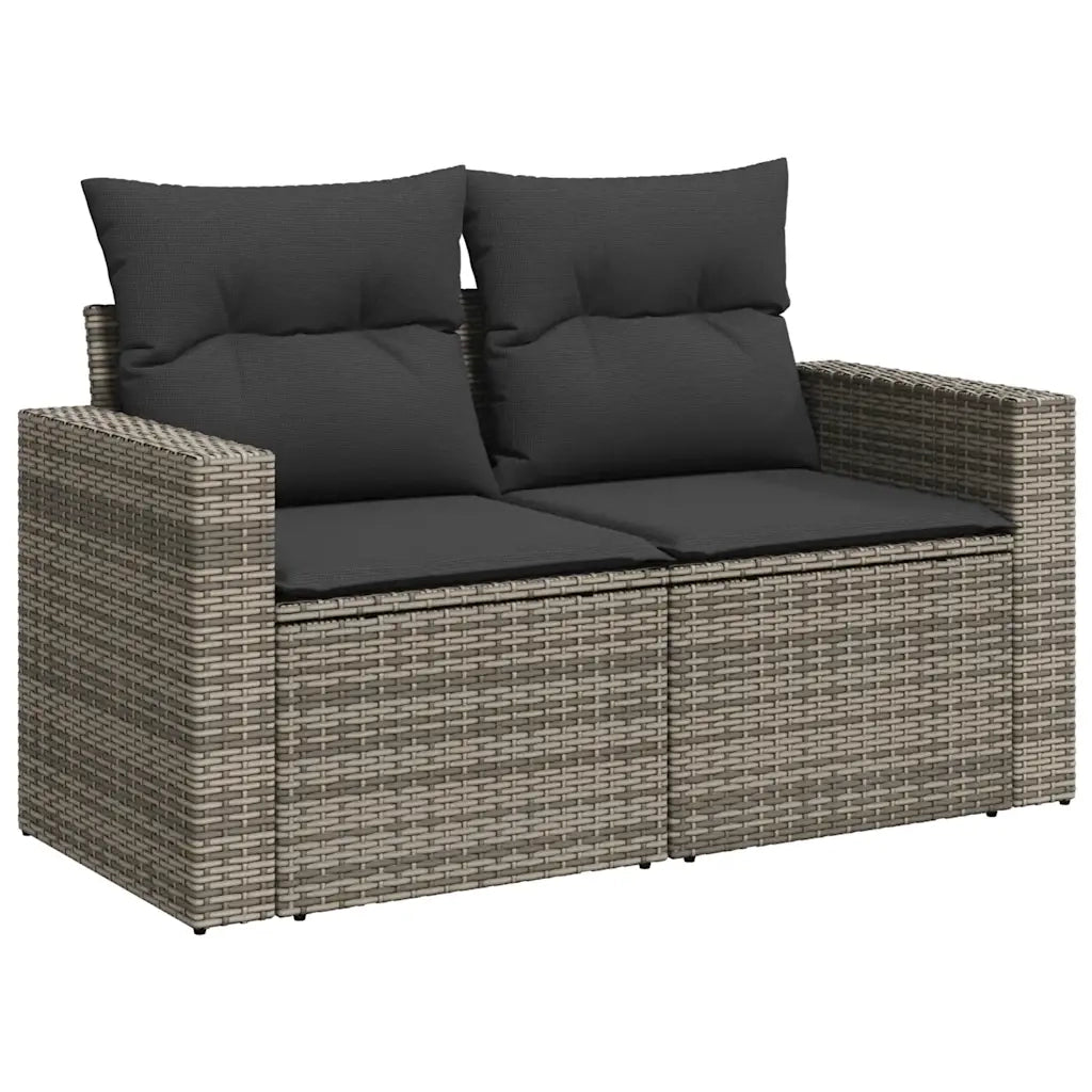 Set Divano da Giardino 5 pz con Cuscini Grigio in Polyrattan 3326311