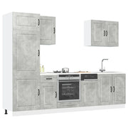 Set Mobili da Cucina 7 pz Kalmar Grigio Cemento in Truciolato 3314765