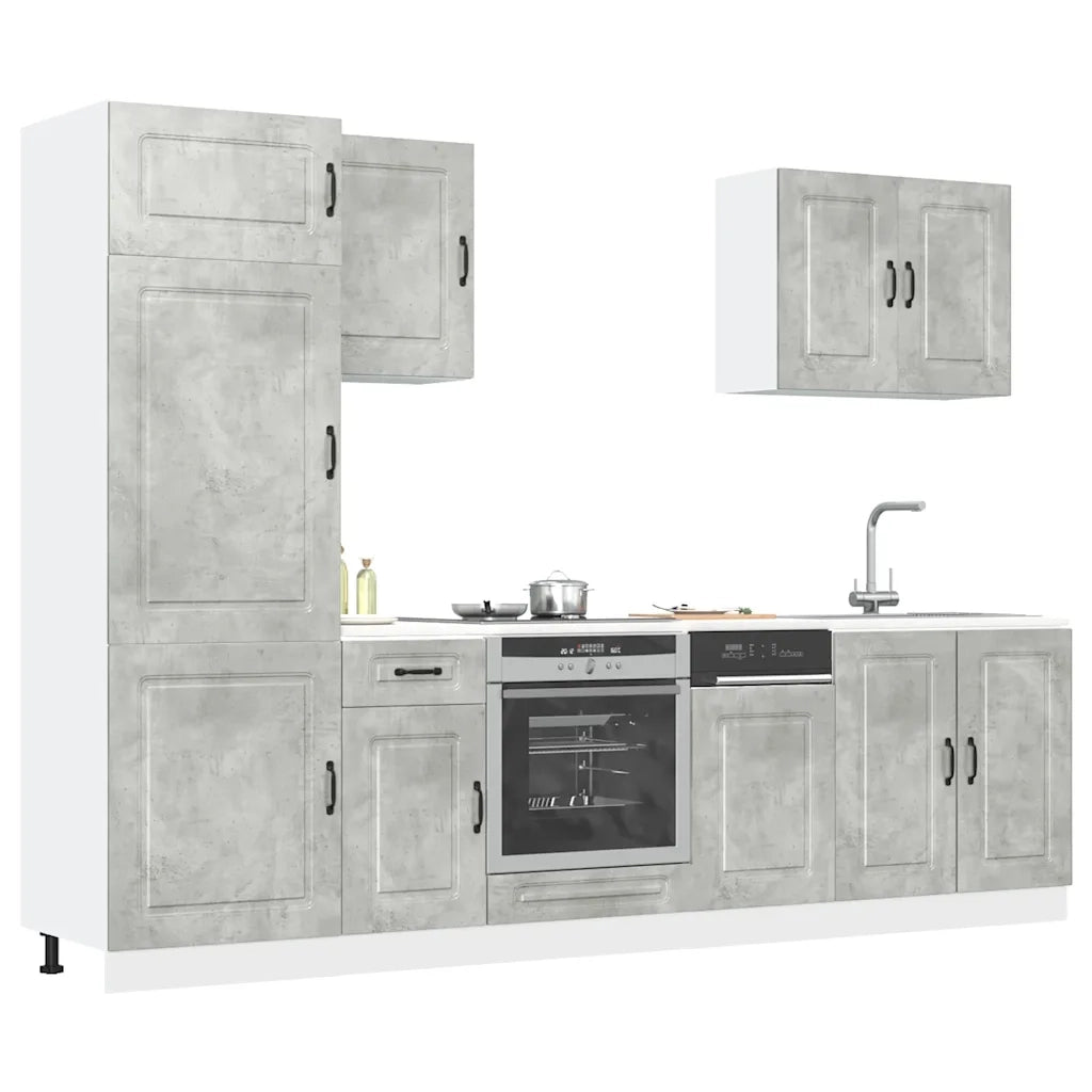 Set Mobili da Cucina 7 pz Kalmar Grigio Cemento in Truciolato 3314765