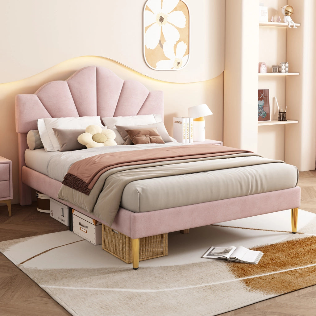 letto imbottito velluto rosa 140 x 190 cm