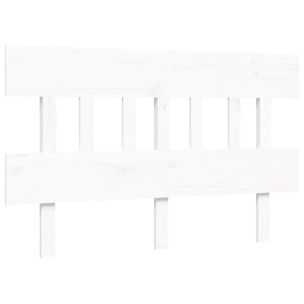 Letto matrimoniale | Letto per adulti | Letto per Anziani con Testiera Bianco 140x190 cm Legno Massello