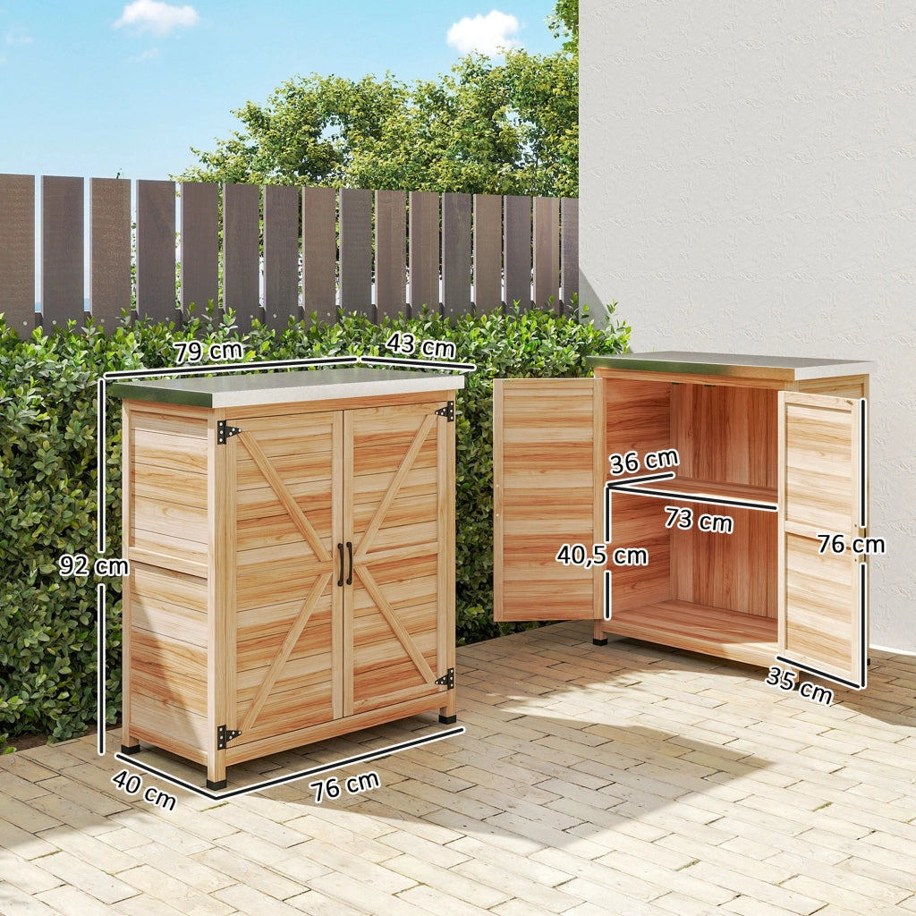 Caseta da Giardino ¨C zephmum ¨C Legno Acciaio 79x43x92 cm