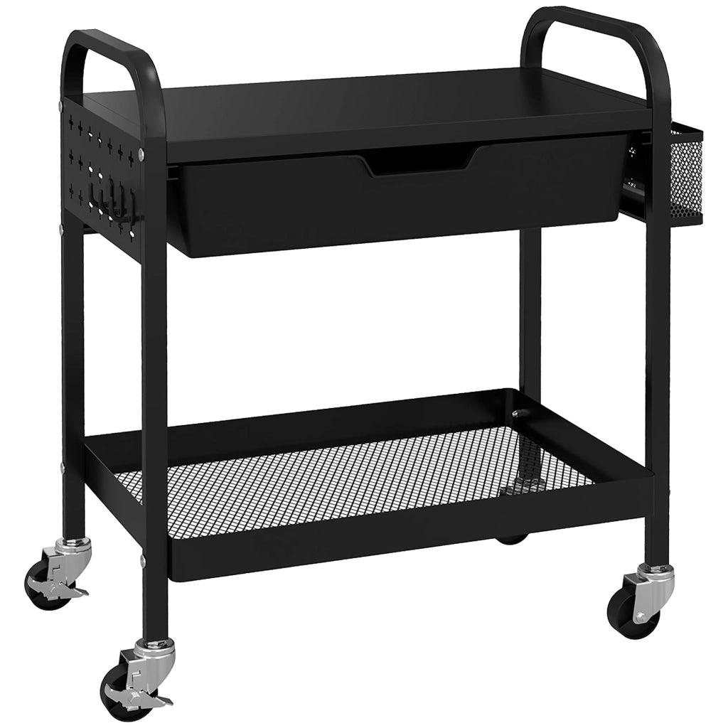 CARRELLO MULTIUSO 61 x 32,6 x 58,5 cm Nero in plastica