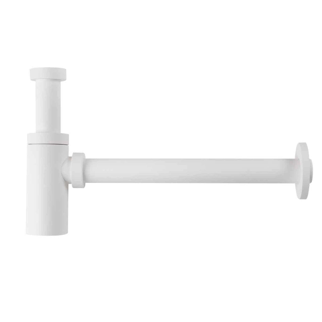 Sifone design a bottiglia universale per lavabo in abs - bianco matt