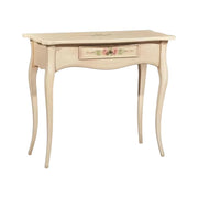 Consolle legno 1 cassetto avorio patinato decori 87x38x77 - Mobili 2G