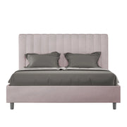 BS COM Letto matrimoniale contenitore imbottito 160x190 microfibra glicine