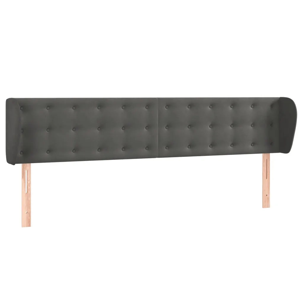 Testiera | Testata ad Orecchio Grigio Scuro 203x23x78/88 cm in Velluto
