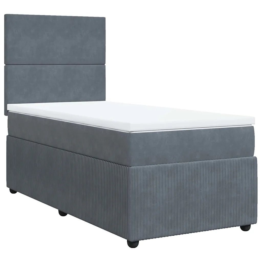 Giroletto a Molle con Materasso Grigio Scuro 80x200 cm Velluto 3294485