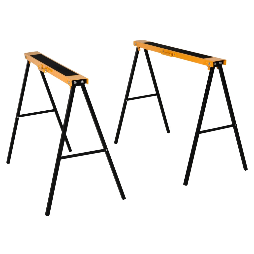 Set 2 Cavalletti Pieghevoli ¨C Xylo ¨C Arancione Antiscivolo per Legna
