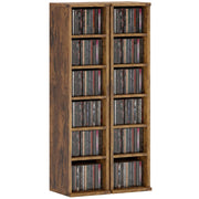 Libreria per CD ¨C Xylo ¨C legno marrone rustico, 2 mobili con ripiani regolabili, 21x22.5x88.5 cm