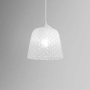 Diffusore vetro bianco per lampade a sospensione - finitura sfumata trasparente, design decorativo, attacco E27 (vetro grande) d.25X21,5