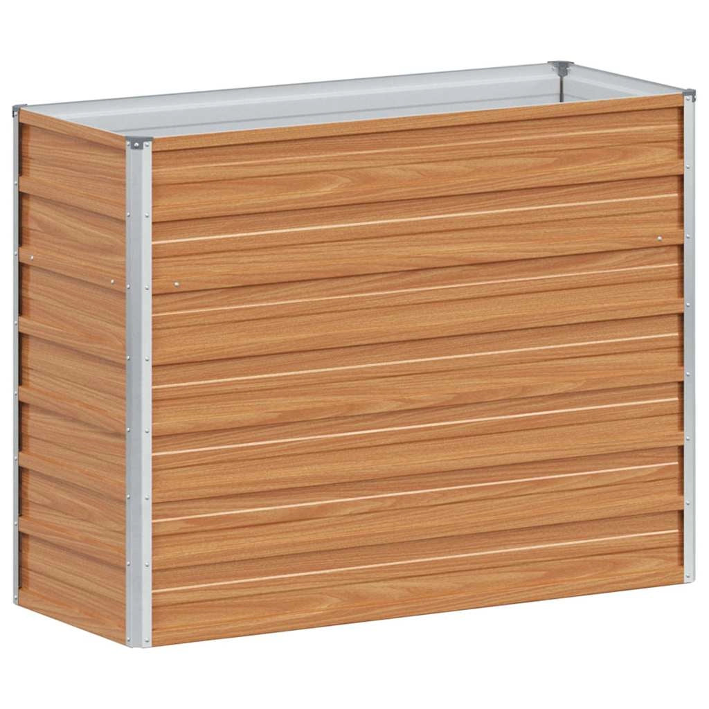 Fioriera rialzata in stile industriale per terrazza o giardino 100 x 40 x 77 cm acciaio zincato marrone chiaro 02_0059013