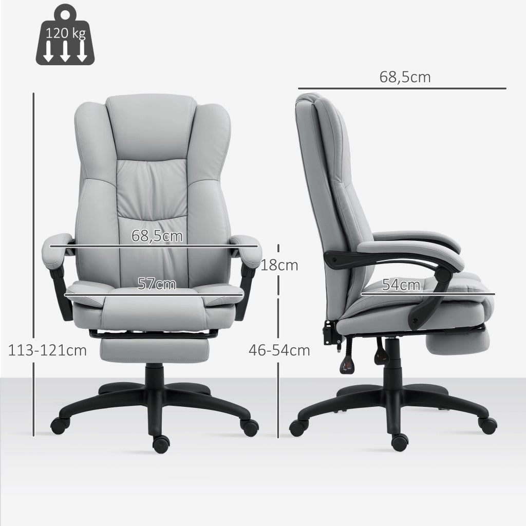 Sedia da ufficio con funzione massaggio, sedia ergonomica da scrivania con funzione reclinabile, sedia direzionale regolabile in altezza con funzione