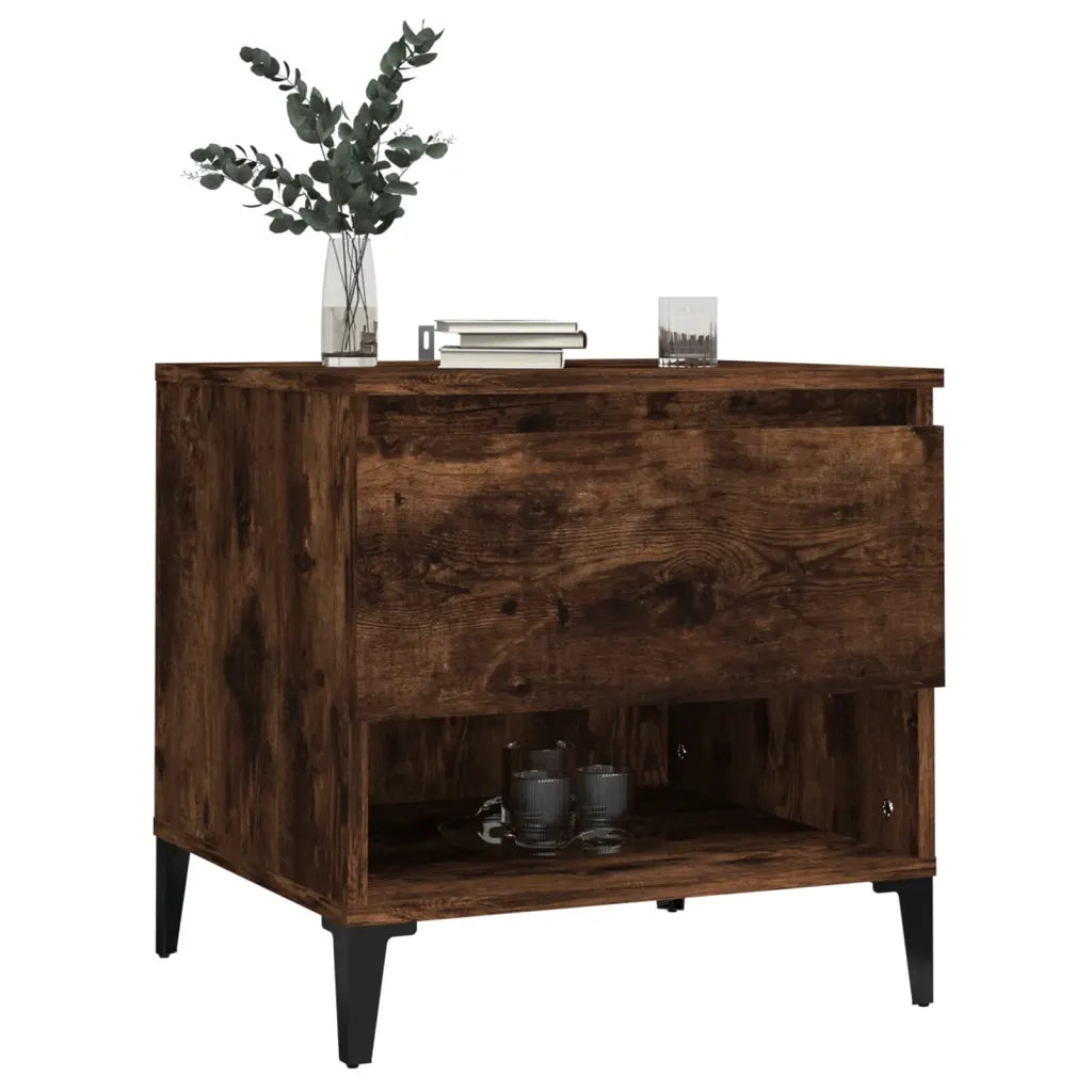 Tavolini 2pz Rovere Fumo 50x46x50 cm in Legno Multistrato 819559