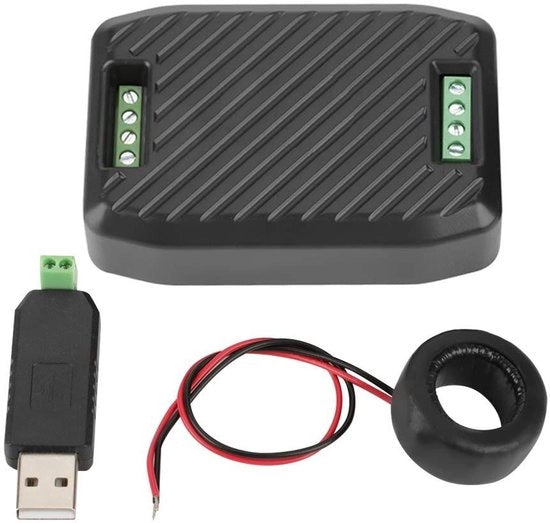 Multifunzionale metro 100A con misurazione di tensione, corrente, fattore di potenza, frequenza e alta precisione di test, tester di energia (CT chiuso 100A + modulo USB a 485)