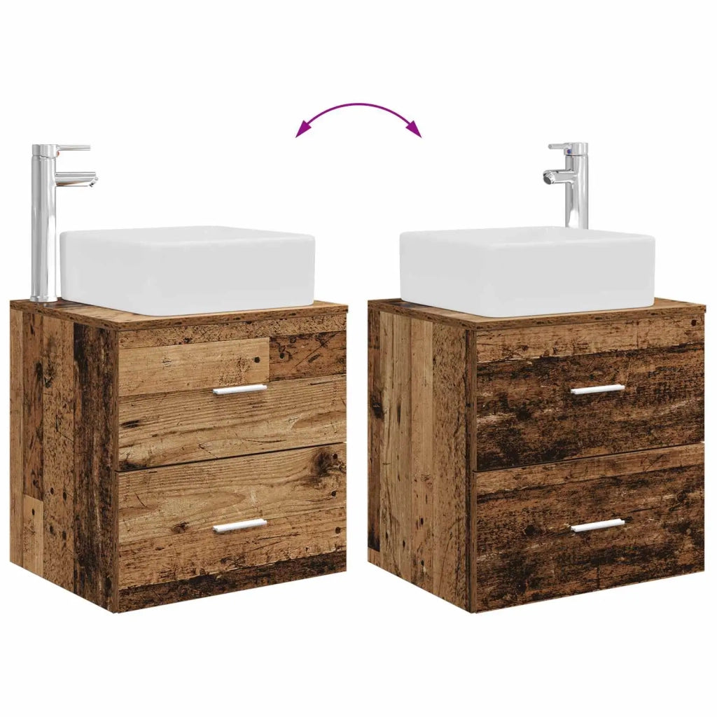 Set di Armadi da Bagno 3 pz Legno antico 49,5 x 41 x 63 cm 3405833