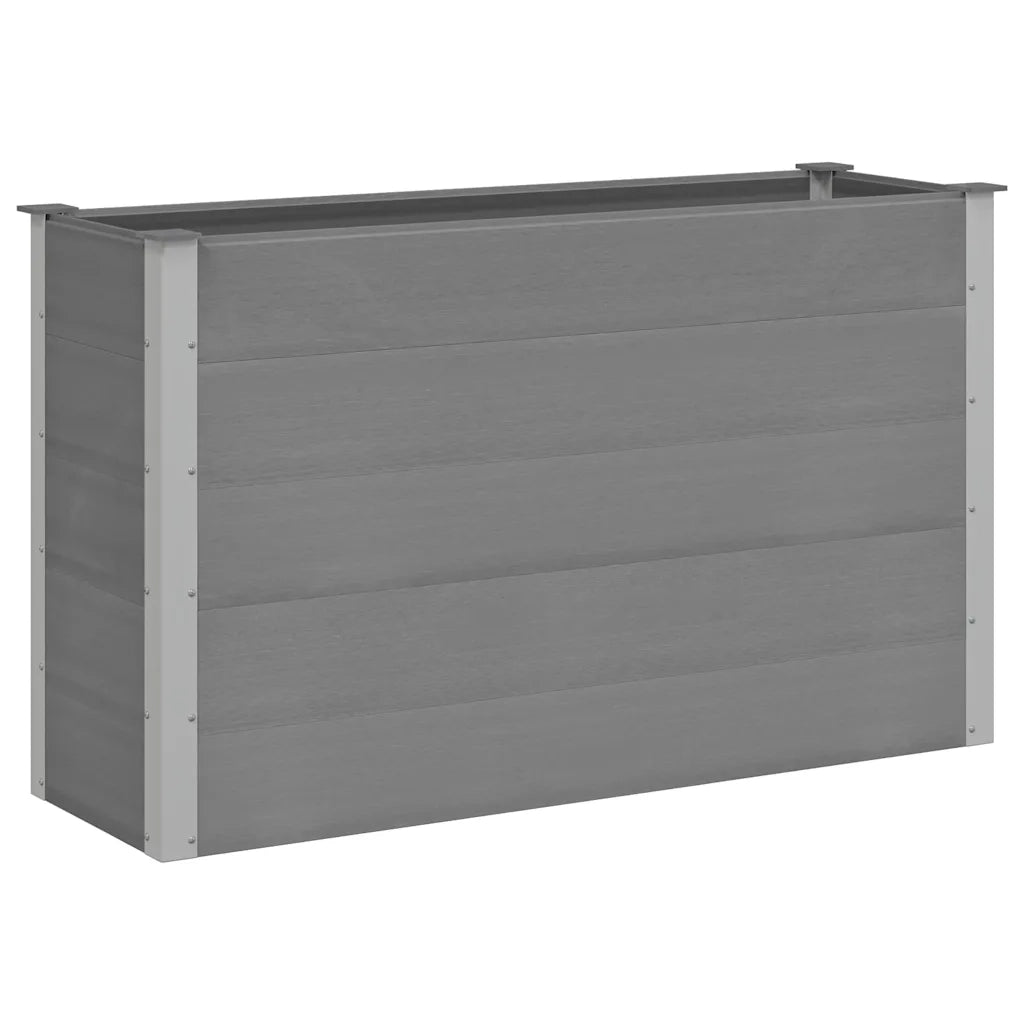 Letto Rialzato da Giardino in WPC 150x50x91 cm Grigio