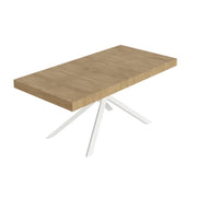 Tavolo allungabile 180/440x90 cm Niket quercia natura gambe bianche