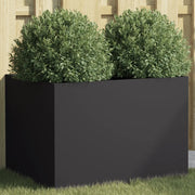 Fioriera-Vaso da Esterno-Contenitore per Piante Nera 62x47x46 cm in Acciaio