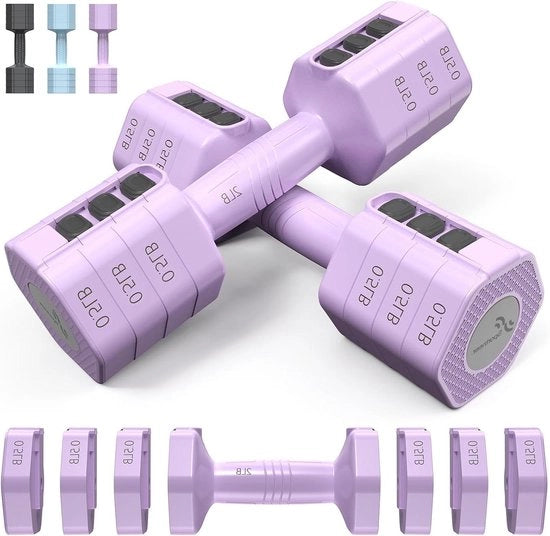 Set di Halter Regolabili da 2 a 45 kg - Pesi Liberi per Allenamento di Forza - 1 Peso da 09-45 kg al Pezzo