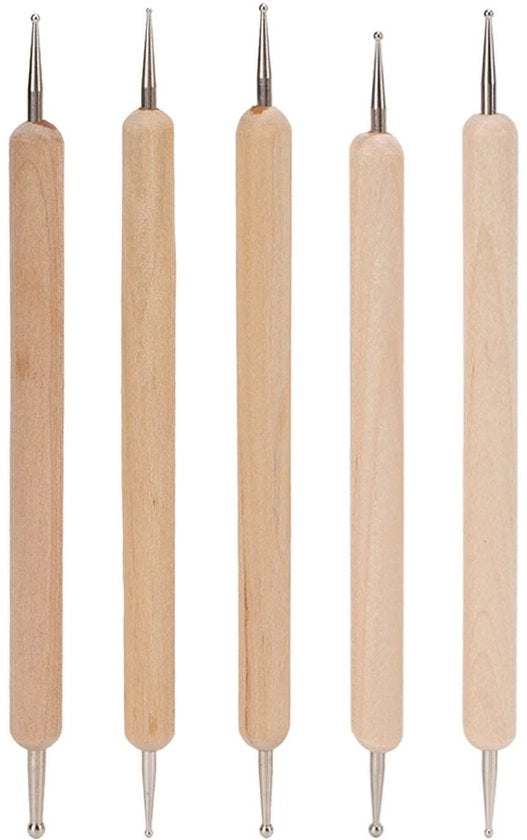 Kit per Incisione a Bulbo 5 Pezzi - Stilo a Doppia Punta per Incisione - Attrezzatura per Modellare la Crema - Manico Fermo - Materiale Resistente - Ideale per Progetti di Fai da Te - Stilo per Incisione