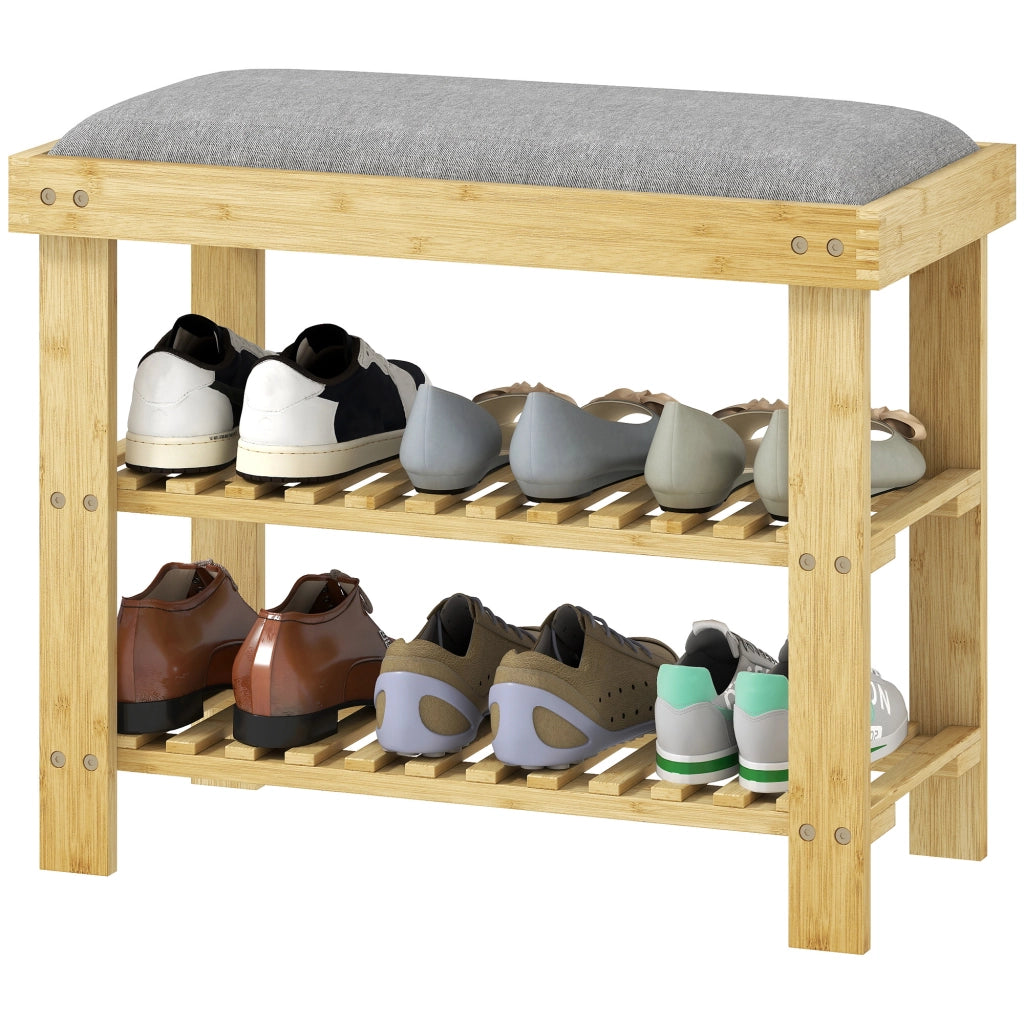 Panca portascarpe con seduta ¨C Xylo ¨C bamb¨´ grigio 60x29x49 cm