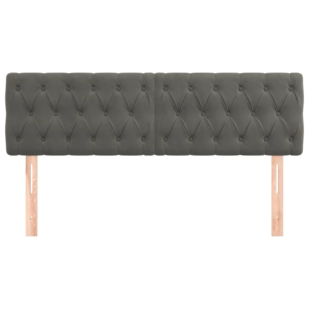 Testiera | Testata Grigio Scuro 160x7x78/88 cm in Velluto