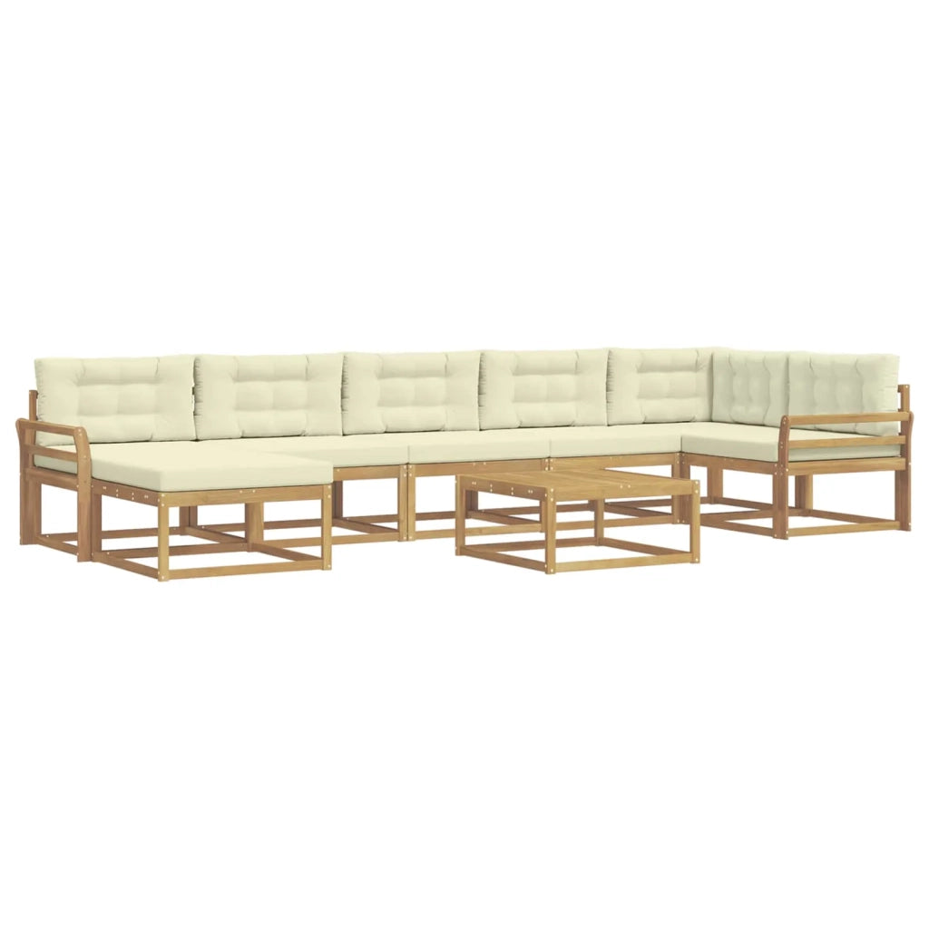 Set di divani da esterno 8 pcs Bianco e Crema 3386794