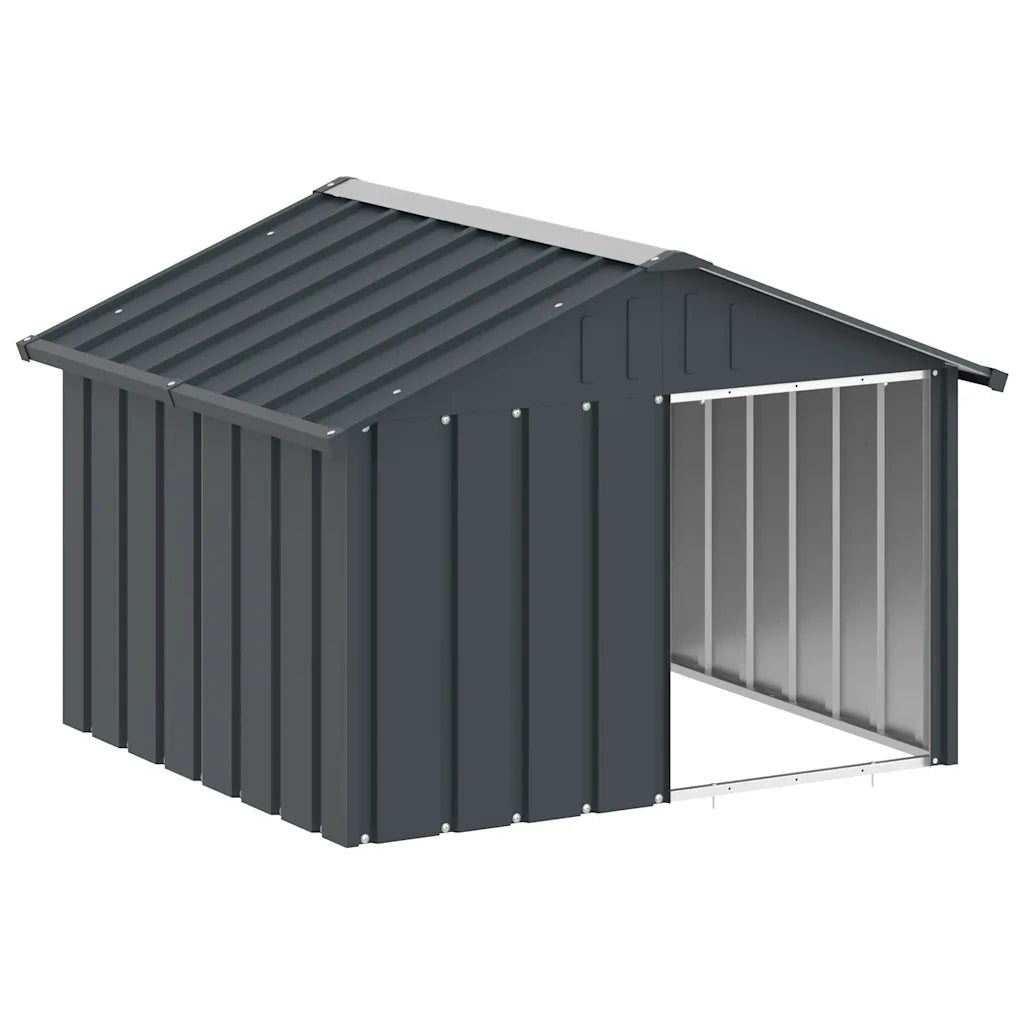 Casetta per Cani Antracite 116,5x103x81,5 cm Acciaio Zincato