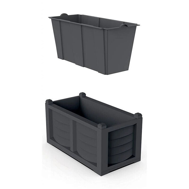 FIORIERA KIT ARREDO CON VASCA INTERNA 80X42,5XH42 RESINA COLORE FERRO BATTUTO