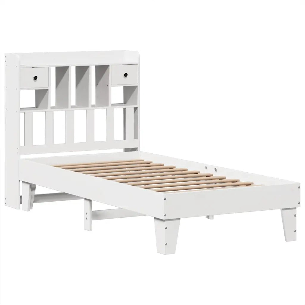 Letto senza Materasso Bianco 90x190 cm in Legno Massello Pino 3308865