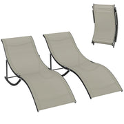 Sdraio Pieghevole da Giardino ¨C Xylo ¨C Alluminio e Textilene 61x165x63cm Set 2 Pezzi