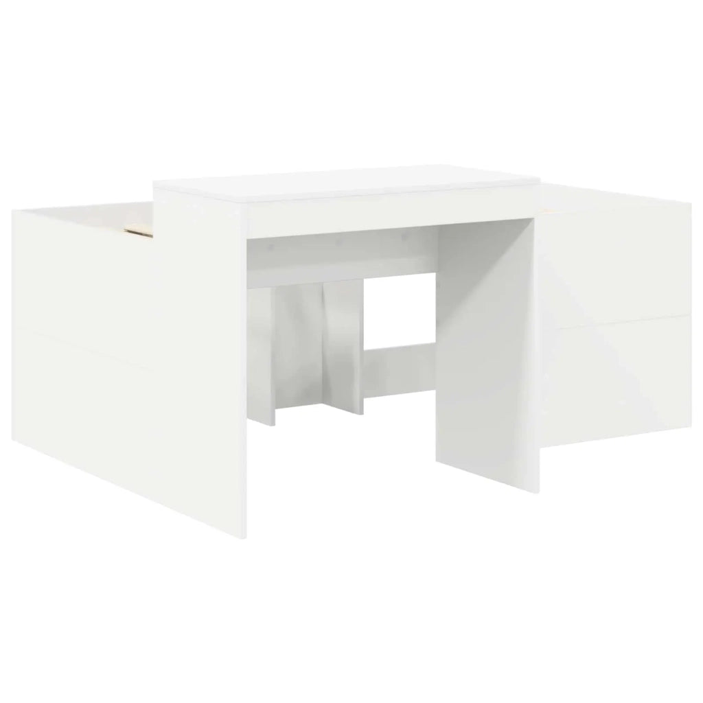 Letto alto per Bambini | Letto Infantile | Lettino con scrivania Bianco