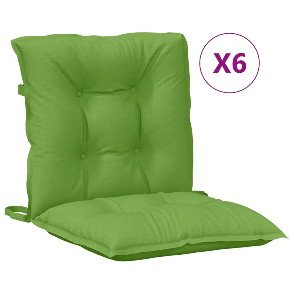 Cuscini Sedia Schiena Bassa 6 pz | Cuscini per sedie Verde M¨¦lange 100x50x7 Tessuto