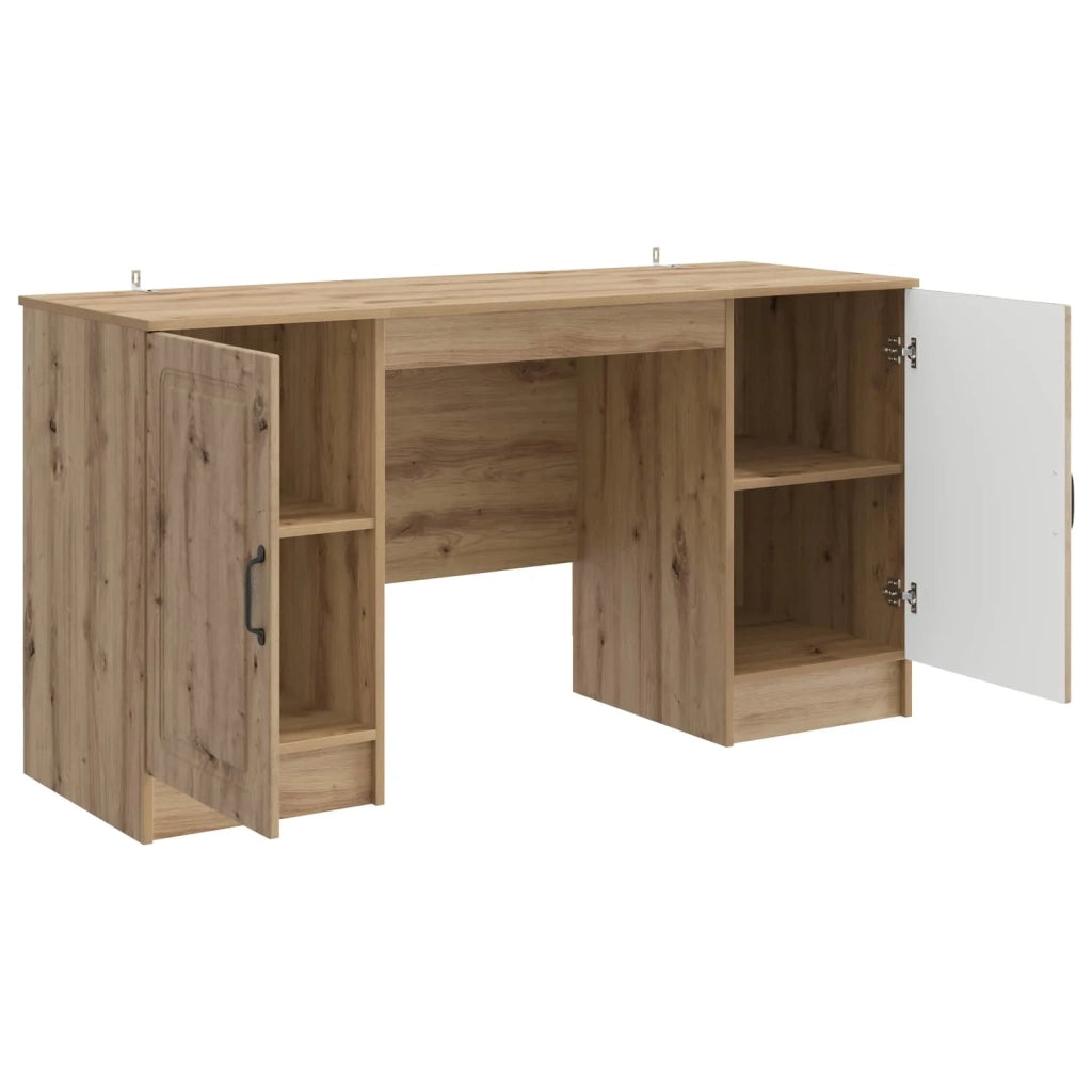 Scrivania | Tavolo da Ufficio con lo scaffale Rovere Artigianale 142,5 x 50 x 75 cm