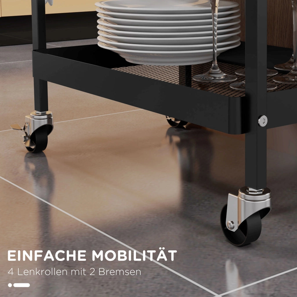 CARRELLO MULTIUSO 61 x 32,6 x 58,5 cm Nero in plastica