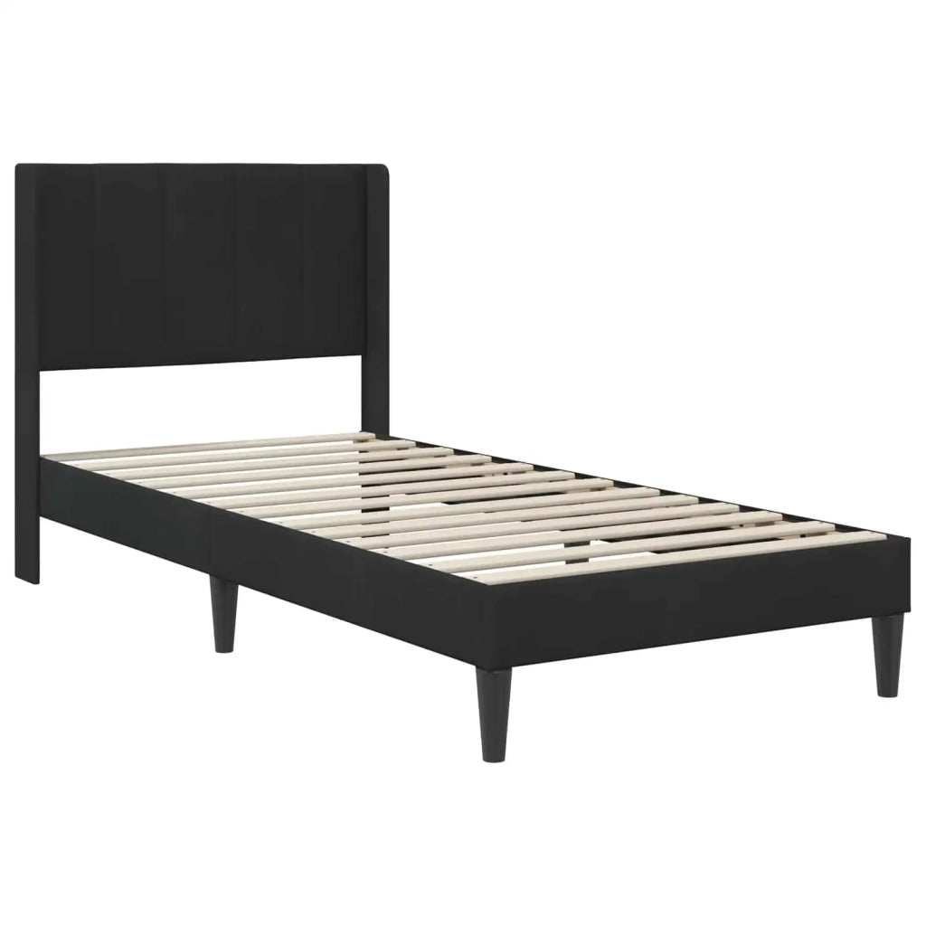 Struttura del letto con testiera-Giroletto Nero 80 x 200 cm Velluto 923251