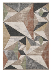 Tappeto FUNNY F8381 grigio beige cm.240x340 design contemporaneo optical effetto 3D