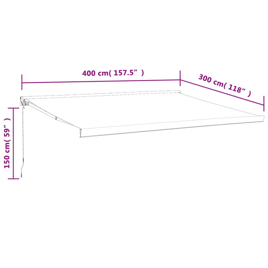 Tenda da Sole Retrattile Blu e Bianca 4x3 m Tessuto e Alluminio 3154523