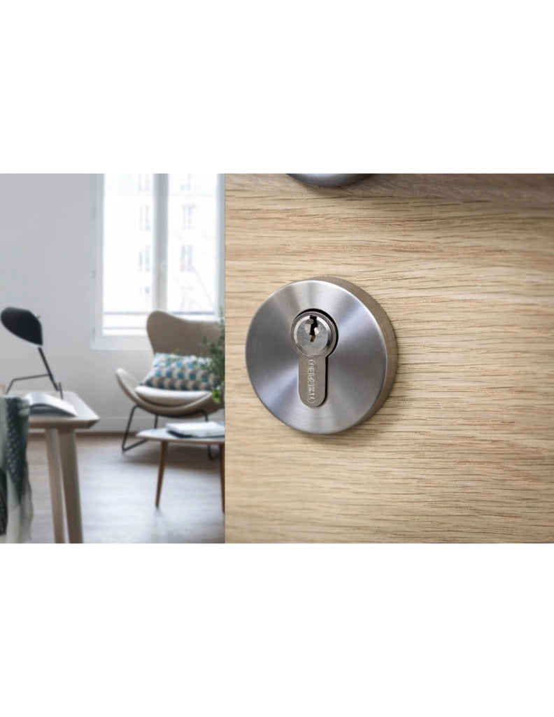 Cilindro SA con pomolo 35 x 25 mm, nichelato, 3 chiavi – THIRARD