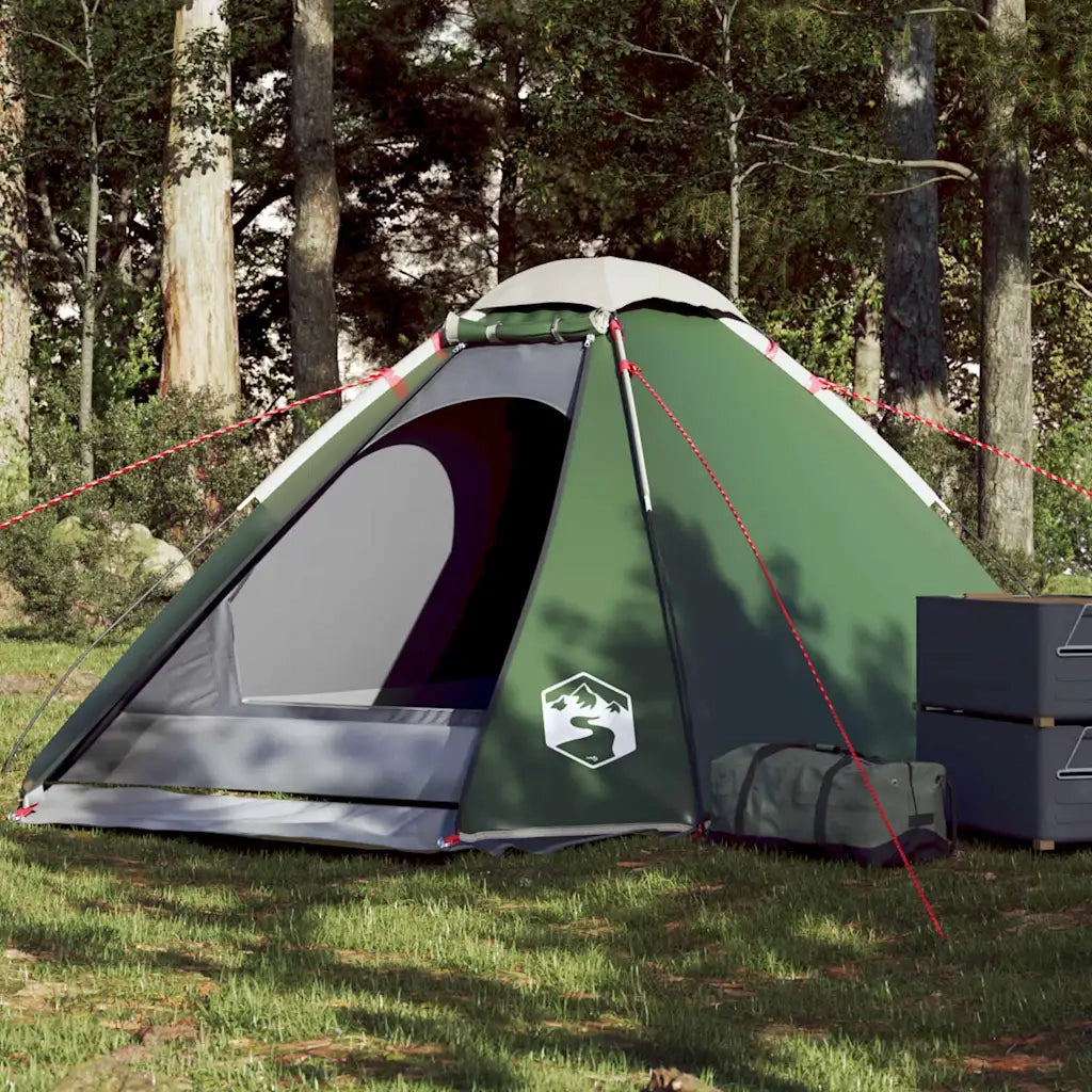 Tenda da Campeggio | Tenda Familiare a Cupola per 4 Persone Verde Impermeabile