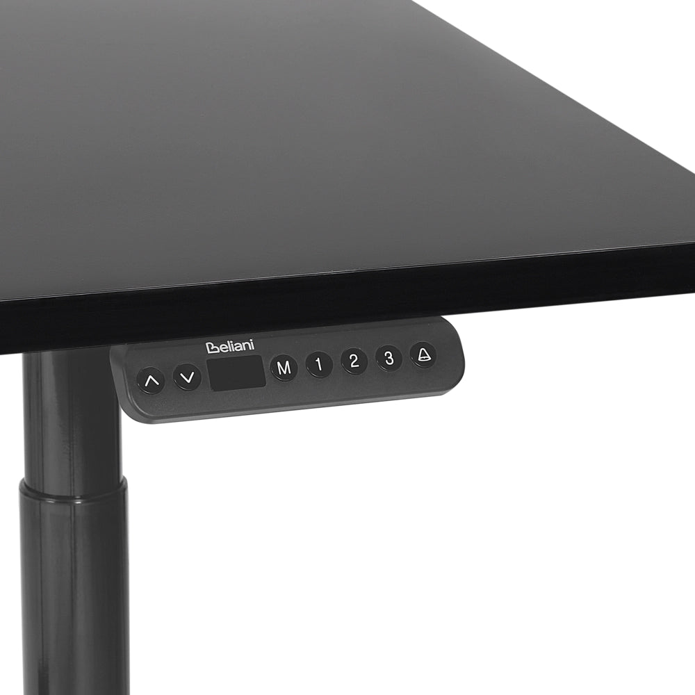 Scrivania regolabile elettricamente nero 180 x 80 cm Struttura in acciaio verniciato a polvere