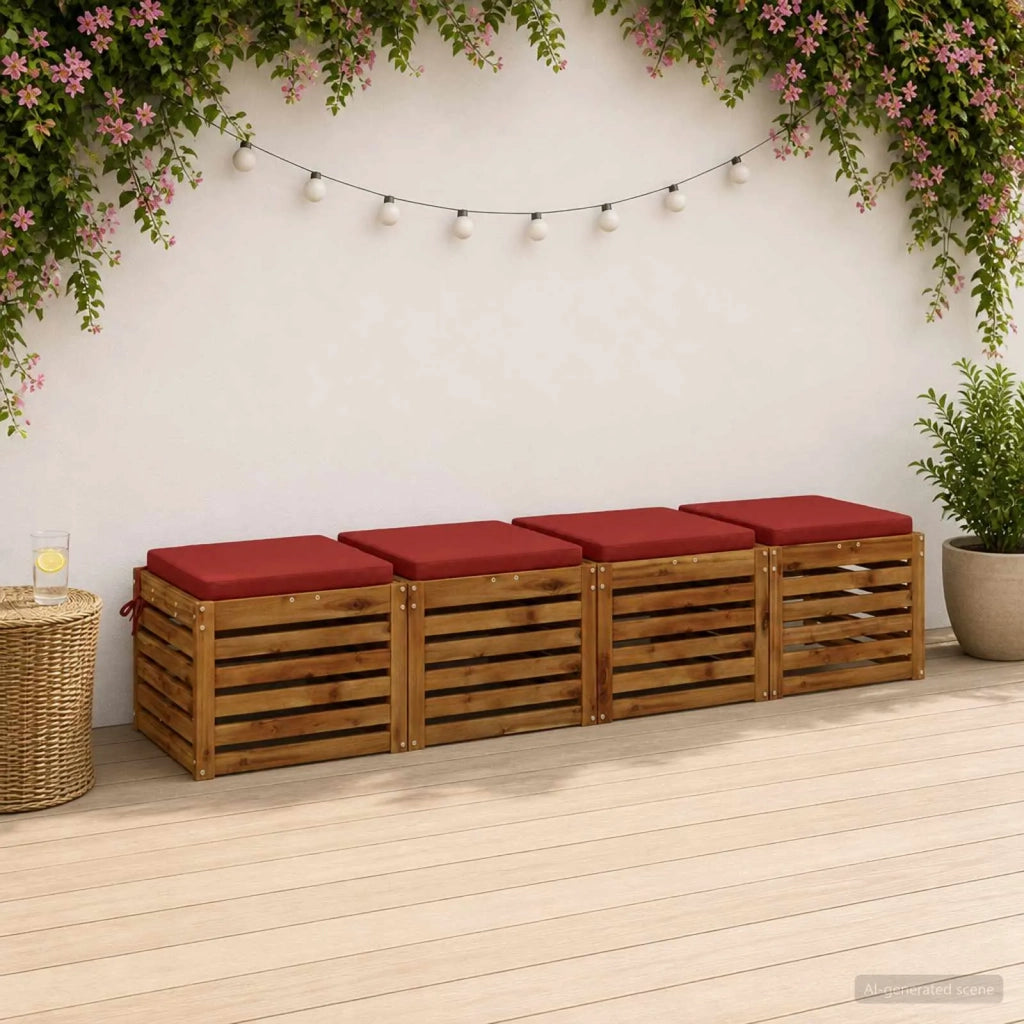 Cuscini per Sedia in 4 Pezzi SOEST 4 pz 100% Poliestere Rosso 944361