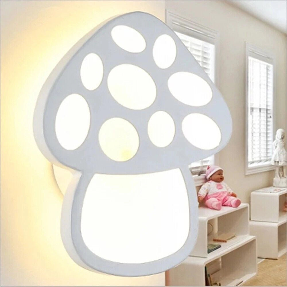Applique a Led Lampada da muro per parete forma di Fungo cambia 3 luce bianca 9w
