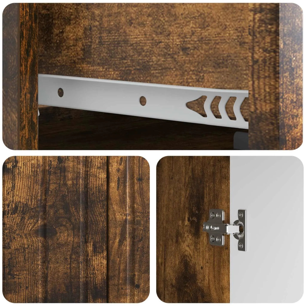 Credenza | Madia | Buffet da pranzo | Armadio da pranzo Rovere Fumo 66 x 34,5 x 92 cm Legno ingegnerizzato
