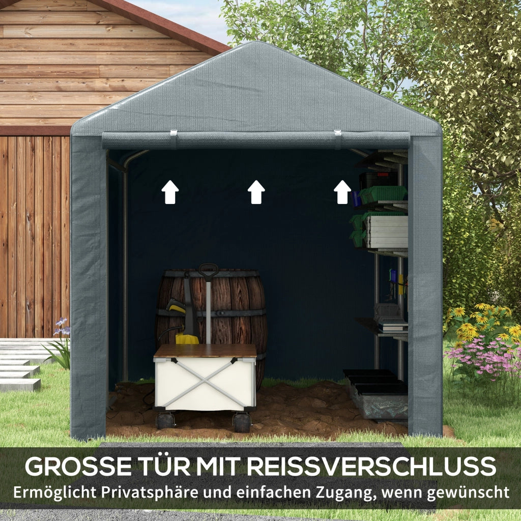RIMESSA DA GIARDINO 160x218x172 cm in acciaio grigio scuro con porta