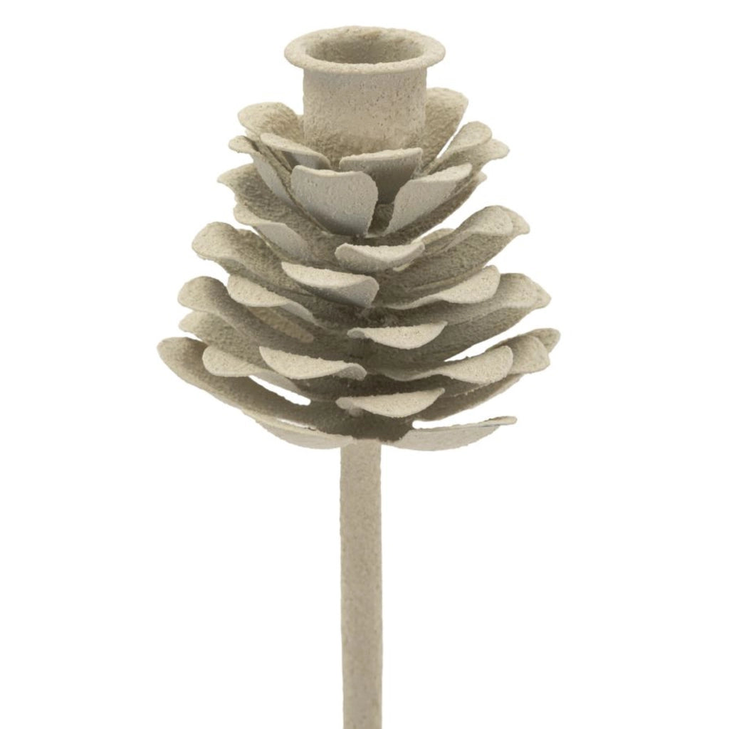 Portacandela VKH741, Beige, Metallo, 11,5x11,5x33,5 cm